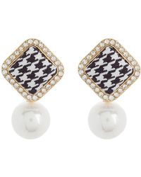 Tasha - Crystal & Imitation Pearl Drop Earrings - Lyst