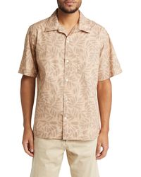 NN07 - Julio 5209 Leaf Print Short Sleeve Button-up Camp Shirt - Lyst