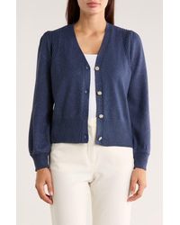 Joseph A - Faux Pearl Button Cardigan - Lyst