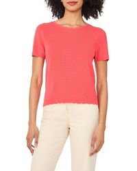 Cece - Scallop Rib Short Sleeve Knit Top - Lyst