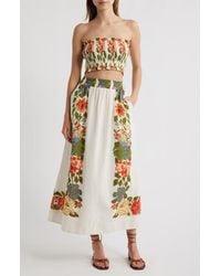 Cleobella - Ruby Floral Cotton & Linen Top & Midi Skirt Set - Lyst