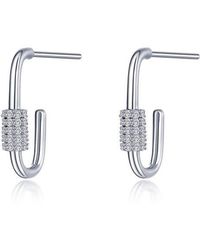 Lafonn - Pavé Simulated Diamond Hoop Earrings - Lyst