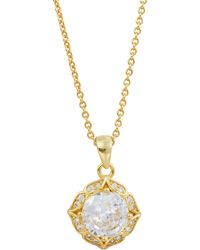Savvy Cie Jewels - Cz Ornate Pendant Necklace - Lyst