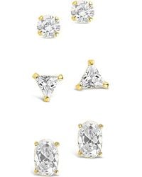 Sterling Forever - Cubic Zirconia Stud Earring Set - Lyst