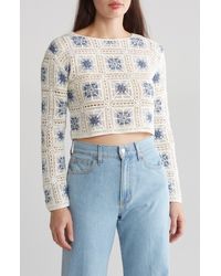 Truth - Patchwork Crochet Long Sleeve Pullover - Lyst