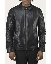 Frye - Cafe Leather Racer Jacket - Lyst
