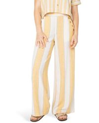 Roxy - Adrian Stripe Wide Leg Linen Blend Pants - Lyst