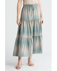 Adrianna Papell - Tiered Drawstring Maxi Skirt - Lyst