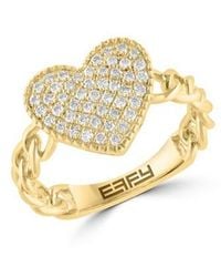 Effy - Pavé Diamond Heart Ring - Lyst