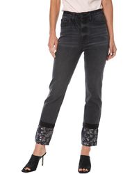 Juicy Couture - Floral Print Straight Leg Jeans - Lyst