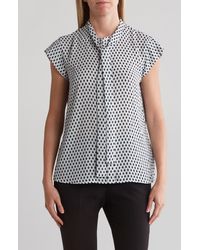Calvin Klein - Tie Neck Button-up Shirt - Lyst