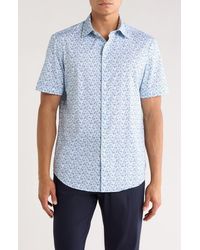 Bugatchi - Miles Short Sleeve 8-Way Stretch Ooohcotton Button-Up Shirt - Lyst