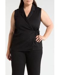 Anne Klein - Notch Collar Sleeveless Wrap Top - Lyst