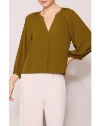 MELLODAY - Luxe Crepe Three-Quarter Sleeve Top - Lyst