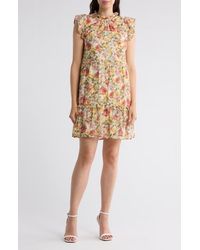 MELLODAY - Floral Flutter Sleeve Tiered Dress - Lyst