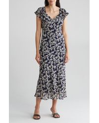 Wishlist - Floral Print V-neck Maxi Dress - Lyst