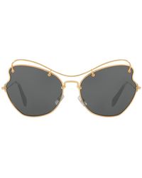 Miu miu butterfly 65mm metal frame sunglasses Clearance