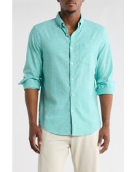 Original Penguin - Linen Blend Woven Solid Button-Down Shirt - Lyst