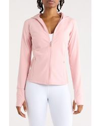 90 Degrees - Felix Lux Ribbed Solara Full Zip Hoodie - Lyst