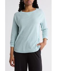 DKNY - Slub Waffle High-Low T-Shirt - Lyst