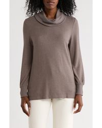 Matty M - Cowl Neck Long Sleeve Knit Top - Lyst