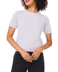 Halogen® - Short Sleeve Rib Sweater Top - Lyst