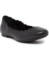 born allie scalloped leather flat