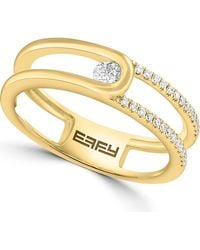 Effy - Diamond Interlocking Stacking Ring - Lyst