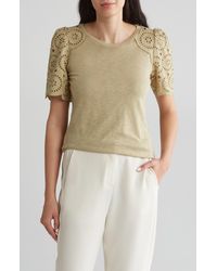 Tahari - Eyelet Embroidered Top - Lyst