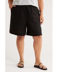 Max Studio - Linen Blend Bermuda Shorts - Lyst