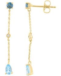 Effy - Plated Sterling Mixed Stone Chain Drop Earrings - Lyst