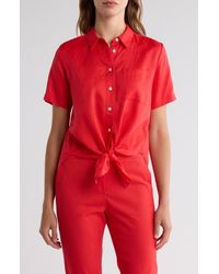 Theory - Hekanina Linen Blend Button-Up Shirt - Lyst