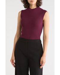 BOSS - Feskies Rib Mock Neck Sleeveless Top - Lyst