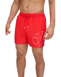 Calvin Klein - Ck Outline Repreve® Recycled Polyester Swim Trunks - Lyst