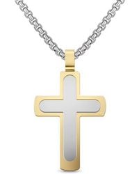 EDFORCE - Two Layer Cross Necklace - Lyst
