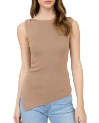 Blu Pepper - Asymmetric Gathered Knit Tank Top - Lyst