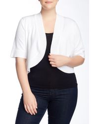 white shrug sweater plus size