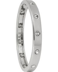 Saachi - Crystal Studded Hinged Bangle Bracelet - Lyst