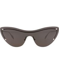 McQueen - Oversize Cat Eye Shield Sunglasses - Lyst