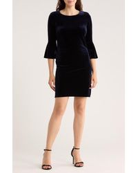 Tommy Hilfiger - Bell Sleeve Velvet Dress - Lyst