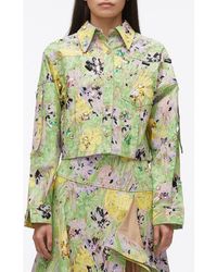 3.1 Phillip Lim - Flowerworks Embellished Cotton Twill Cropped Jacket - Lyst