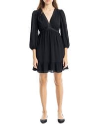 Max Studio - V-Neck Three-Quarter Sleeve Minidress - Lyst