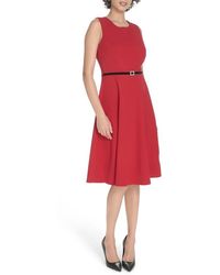 Tommy Hilfiger - Sleeveless Scuba Crepe Midi Dress - Lyst