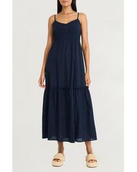 The Good Journey - Ripple Eyelet Cotton Maxi Sundress - Lyst