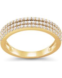 Frankie & Zoe - Triple Row Diamond Band Ring - Lyst