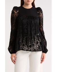 Longchamp - Lace Long Sleeve Top - Lyst