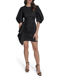 BCBGMAXAZRIA - Puff Sleeve Side Ruched Dress - Lyst