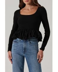 Astr - Bubble Peplum Top - Lyst