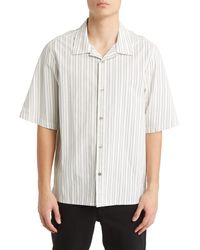 NN07 - Ole Stripe Short Sleeve Stretch Cotton Button-up Shirt - Lyst