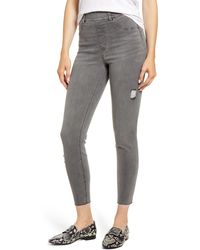 Spanx - Distressed Ankle Skinny Jeans - Lyst